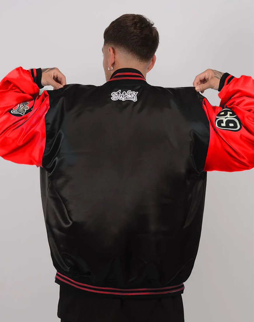 Bomber Jacket Classic Mangas Rojas