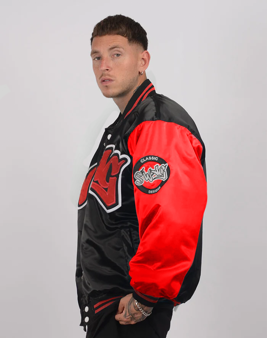 Bomber Jacket Classic Mangas Rojas