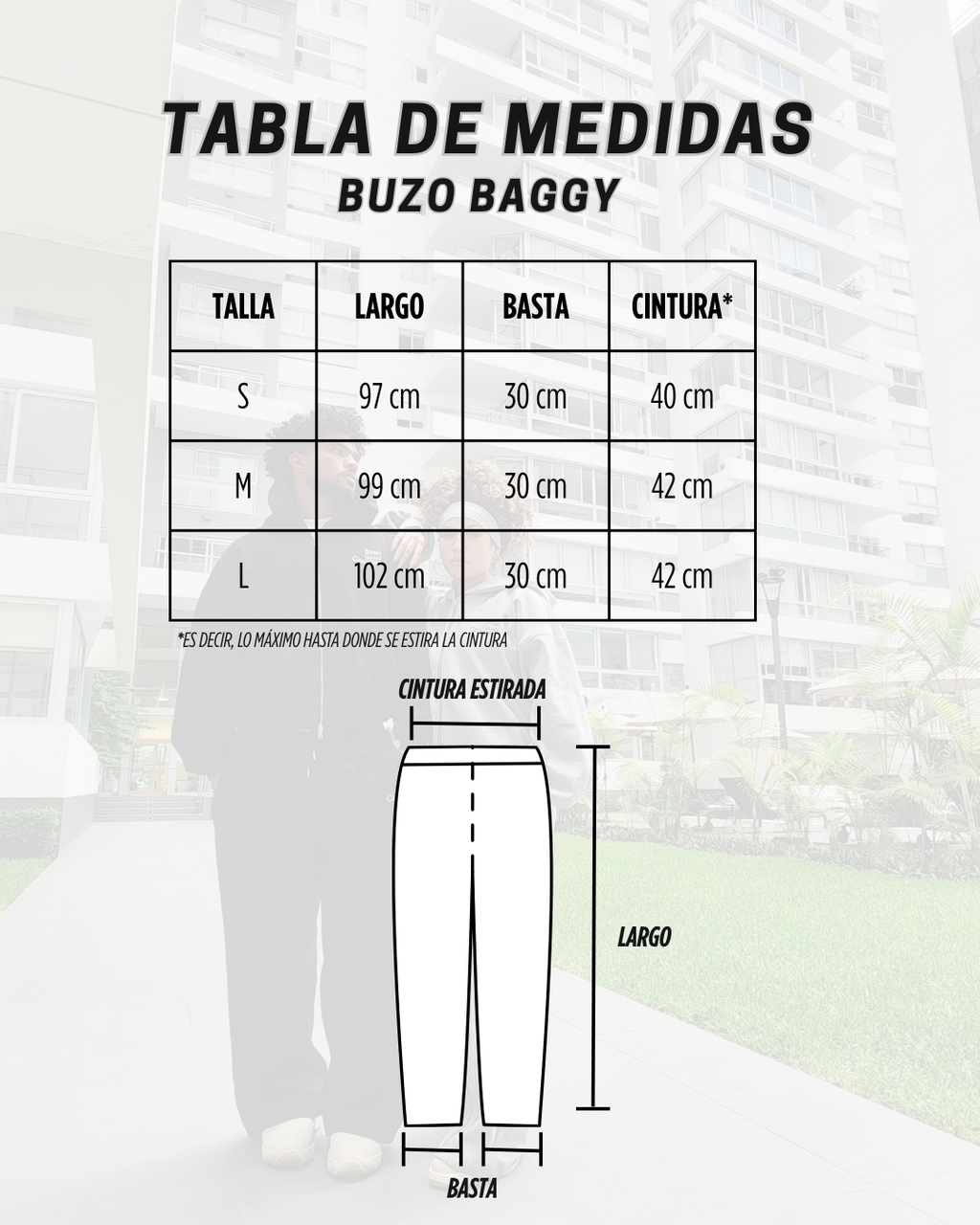 Buzo Baggy Franja Ploma