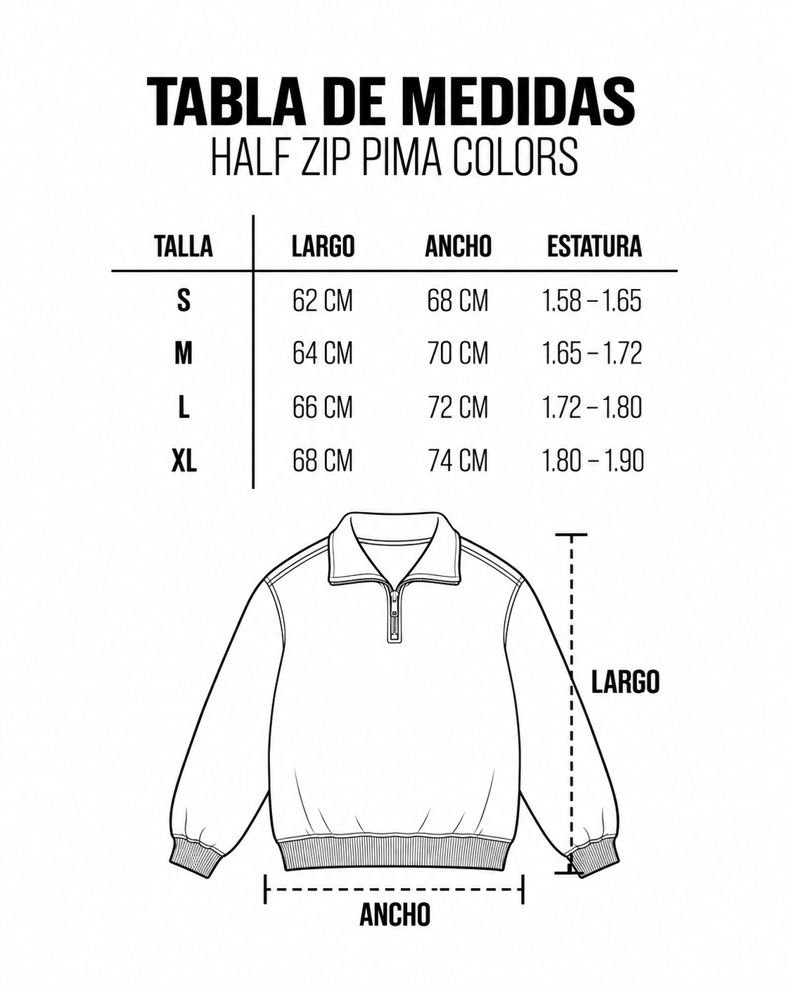 HALF ZIP PIMA COLORS